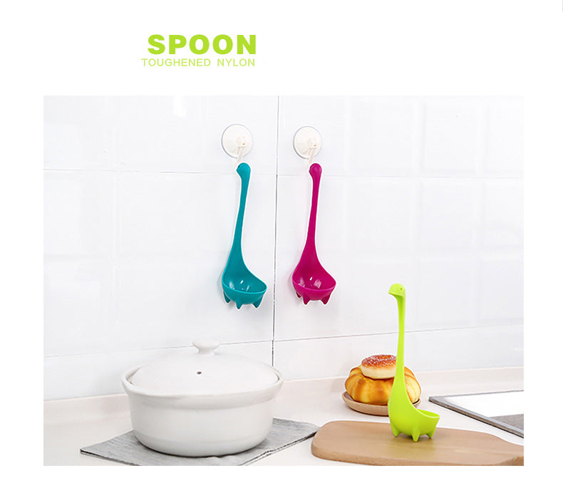 SAYTAY Nessie Ladle Spoon - Green Cooking Ladle for Serving Soup, Stew,  Gravy & Chili - High Heat Resistant Loch Ness Stand Up Soup Ladle，Green  ST-K053 